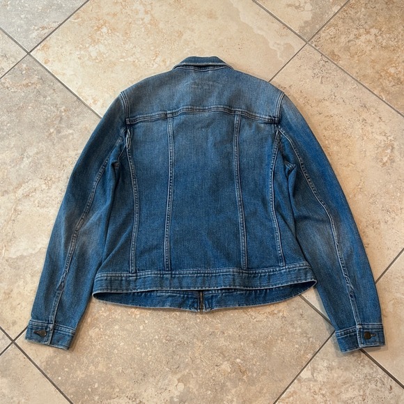 Lauren Jeans Co Ralph Lauren Denim Jacket Women L Blue Zip Utility Trucker Coat - Picture 9 of 10